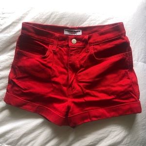 American Apparel High Waisted Red Shorts